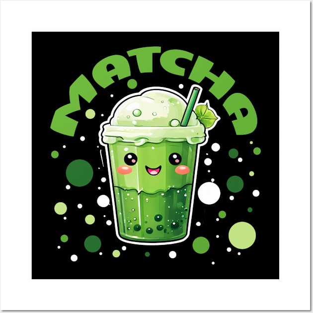 Matcha Bobble Boba Tea Wall Art by Edgi